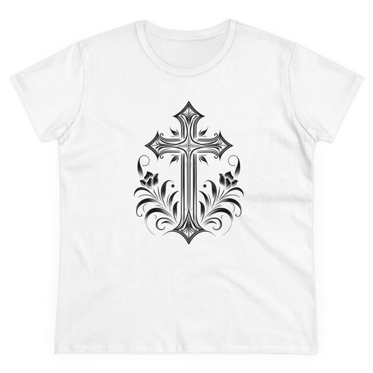 Women's Gothic Cross Design T-Shirt