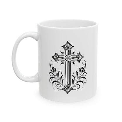 Gothic Cross Design Ceramic Mug